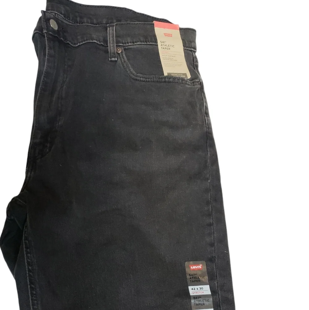 Levis Men’s  541 athletic taper 42x30 Stretch Jeans Gray/black - Picture 4 of 6